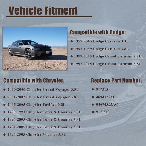 عصا قياس زيت المحرك AUCERAMIC 3.3L 3.8L مناسبة لكرايسلر جراند فوييجر، باسيفيكا، تاون آند كانتري، فوييجر 1994-2005، لدودج كارافان، جراند كارافان 1997-2005 يستبدل 917313 04694325AC in Saudi Arabia