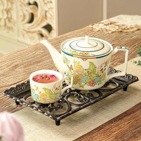 Sungmor Rectangular Cast Iron Decorative Tray with Ornate Scrollwork - Vintage Multipurpose Storage & Display Plate，Jewelry Display and Tabletop Accent for Home Decor in Saudi Arabia