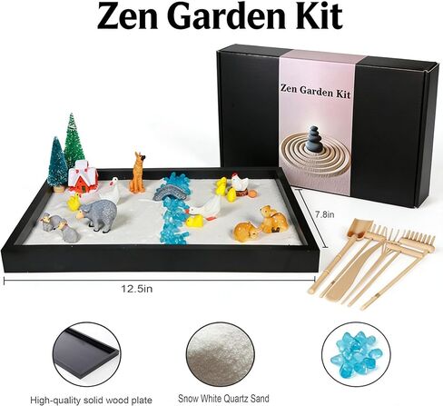 مجموعة ديكور 47 قطعة من البطريق وحيوانات المزرعة 47 قطعة، مجموعة علاج الاسترخاء الذهني على الطاولة للبالغين مع حيوانات مصغرة، صندوق رمل لتخفيف التوتر للتأمل في المنزل والمكتب in Kuwait