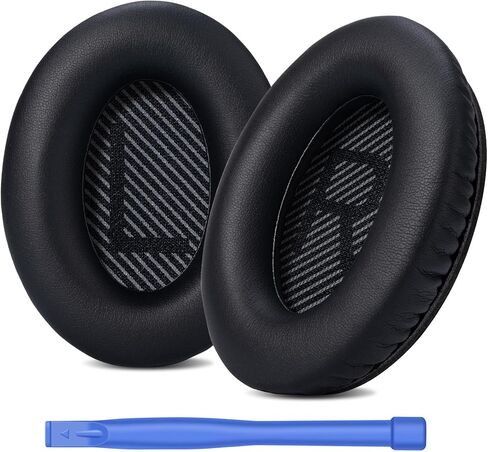 Headphones Replacement Ear Pads for Bose QuietComfort 35 QC35 & QC35 II | Premium Memory Foam, Soft Protein Leather, Enhanced Noise Isolation, Easy Install, Comfortable & Durable（Black） in Saudi Arabia