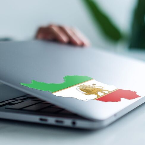 Lion and Sun Iran Map Sticker - 6-Inch Premium Vinyl Decal - Persian Symbol of Freedom for Cars, Laptops, & Tumblers - Weatherproof & UV Resistant - Easy-Peel Support Iran Movement Sticker in Saudi Arabia