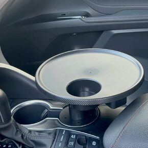 صينية حامل أكواب السيارة، موسع طاولة حامل الأكواب للسيارة - ذراع دوار آمن وقابل للتعديل 360 درجة، طاولة 9.84 بوصة، صينية السيارة مناسبة لحاملي الأكواب بعرض 2.56 بوصة - 3.7 بوصة in Kuwait
