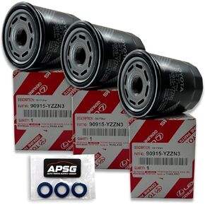 Genuine 90915-YZZN3 / 90915-10010 Oil Filter with APSG Drain Plug Crush Washer | OEM 3 PACK | Compatible with Toyota/Lexus 3.4L Tundra, Sequoia, LS500, LX600, GX550, LX700h in Kuwait