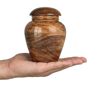 جرار خشبية صغيرة للرماد البشري - جرة حرق جثث بنمط عاصفة رعدية خضراء بوزن 20 رطل، حاوية دفن تذكارية مزخرفة للرماد للبالغين من الذكور أو الإناث in Kuwait