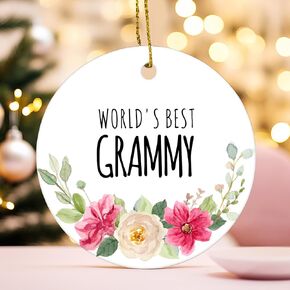 Grandma Ornament, Grandmother Christmas Hanging Ornaments for Xmas Tree Party Decorations, Best Grandma Gifts for Christmas from Grandkids, World's Best Grandmother Decorative Ornaments Keepsake in Saudi Arabia