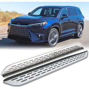 2Pcs Aluminum Running Board Side Steps Compatible with Lexus TX 350 500h 550h/ Toyota Grand Highlander 2024 2025 2026, Anti-Slip Step Pedal Door Fixed Nerf Bars Silver Rail Board, with Brackets in Saudi Arabia