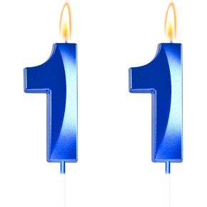 Big 2.76 inch Blue 11 Birthday Candle 11th Birthday Decorations for Boys, 11th Birthday Candles for Bruh Im 11 Birthday Decorations,Number 11 Candles in Kuwait
