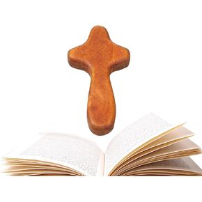 Tangseajiao 1 Pc 2.34" Small Wooden Crosses, Hand Held Prayer Comfort Crosses, Christian Church Gifts Mini Holding Crucifix for Christmas in Kuwait