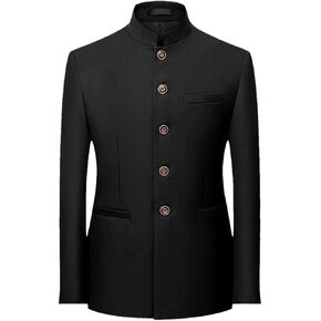 سترة رجالية صينية ذات ياقة واقفة سترة غير رسمية سادة مناسبة لحفلات الزفاف والعمل in Kuwait