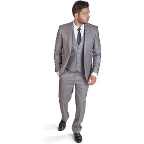 Azar Slim Fit 3 Piece Silver Suit in Saudi Arabia