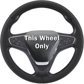 غطاء عجلة القيادة لسيارة Chevy Malibu 2016-2024/ Equinox 2018-2024/ Bolt EV 2017-2021/ Volt 2016-2019، غطاء عجلة القيادة لسيارة شيفروليه (جلد أسود مثقوب) in Kuwait