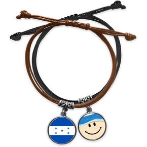 هندوراس العلم الوطني أمريكا الشمالية البلد سوار حبل سلسلة اليد الجلود الوجه المبتسم معصمه in Kuwait