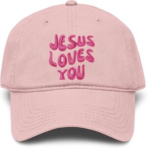 Jesus Loves You Hat Embroidered Christian Baseball Cap Adjustable Faith Hats for Women Girls Cute Religious Gifts in Kuwait