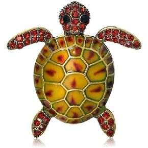 Handmade Women Rhinestone Turtle Brooches Pins Wedding Banquet Birthday Party Prom Costume Statement Jewelry Gift in Saudi Arabia