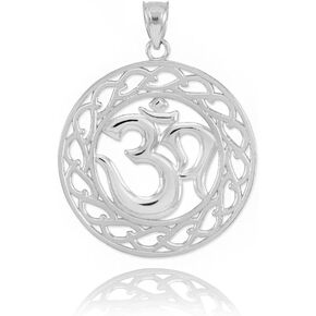 925 Sterling Silver Open Design Yoga Charm Om Pendant in Saudi Arabia