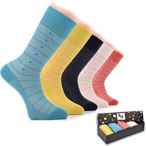 Hugh Ugoli Men's Rayon Dress Socks for Business, Trouser & Thin, Seamless, Crew Socks in Gift Box, Shoe Size: 7-12, 4-5 Pairs in Kuwait