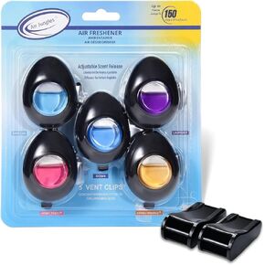 Air Jungles Car Air Freshener Vent Clip 5 Count with 2 Adapter Compatible with Tesla, Variety Scent New Car, Ocean, Lavender, Honey Peach, Hawaii Mahalo, Long Lasting Odor Eliminator, Up to 150 Days in Kuwait