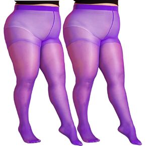 LUCKELF جوارب نسائية كلاسيكية شفافة مقاس كبير 2 أزواج 20D جوارب مجمعة مسطحة جوارب طويلة عالية الخصر in Kuwait