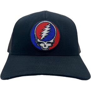 Grateful Dead Hat with Steal Your Face Patch - Trucker Style Cap Black in Kuwait