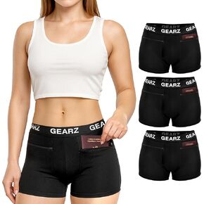GEARZ 3 Packs Women's Hidden Pocket Travel Panties - Pickpocket Proof Travel Underwear Pockets - Anti Theft Wallet in Saudi Arabia