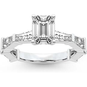 خاتم خطوبة من الألماس من FRIENDLY DIAMONDS Lab Grown للنساء 0.50 قيراط - 6 قيراط معتمد من IGI | باللون الأبيض أو الأصفر أو الذهبي الوردي عيار 14 أو 18 قيراط | خاتم جيزيل بحجر جانبي مدبب | جودة FG-VS1-VS2 in Kuwait