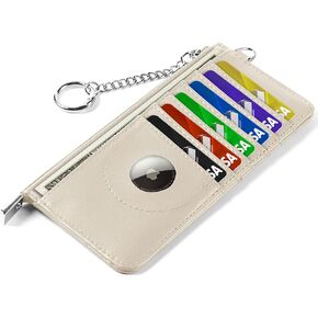 محفظة حامل بطاقات الائتمان النحيفة من EcoVision RFID مع جيب للنقود بسحاب وسلسلة مفاتيح، محفظة Airtag رفيعة للرجال والنساء in Kuwait