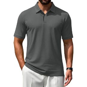 Poriff Mens Polo Shirts Short Sleeve Golf Shirt Dry Fit Athletic T-Shirt Moisture Wicking Top (S-3XL) in Kuwait