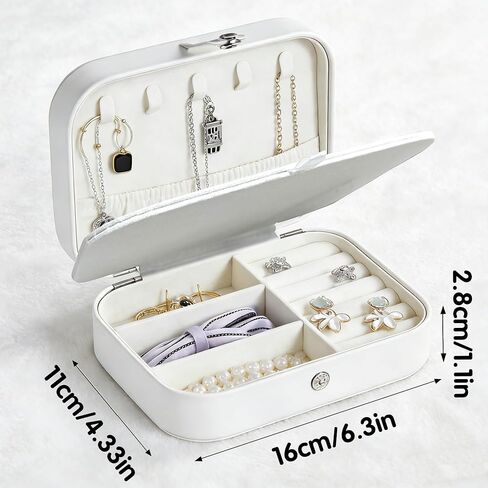 Monogram Jewelry Box Portable Print Jewelry Box, Black Compact Jewelry Box Travel Jewelry Case Travel Case Organizer Bag Storage Box Jewelry Holder For Necklace Earrings Rings Bracelet (Letter N) in Saudi Arabia
