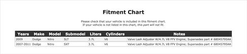 Engine Valve Adjuster Compatible With Dodge Nitro 3.7L V6 26 VIN 2011 2010 2009 2008 2007 P-3466439 in Saudi Arabia