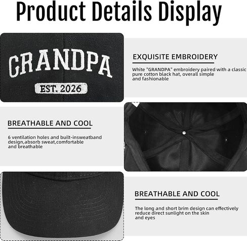 Grandpa Hat 2026, Promoted to Grandpa Gifts, Pregnancy Announcement for Grandfather Hat， First Time Grandfather Gifts in Saudi Arabia
