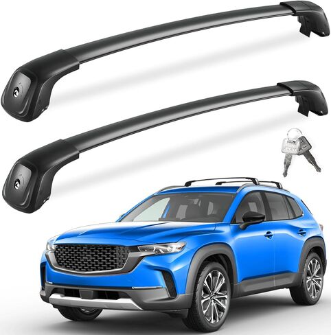FengYu Roof Rack Cross Bars 260lbs Compatible with Mazda CX-50 CX50 2023 2024 (with Flush Side Rails),Heavy Duty Lockable Aluminum Roof Rails Crossbars Cargo Bars Canoe Rooftop Black Carrier Luggage in Kuwait
