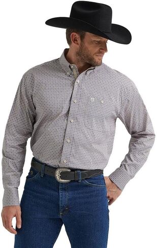 Wrangler Men's Stone Print George Strait Shirt in Saudi Arabia