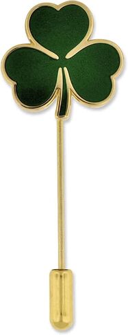 PinMart Gold St. Patrick's Day Shamrock Clover Lapel Stick Pin – 1 Piece in Saudi Arabia
