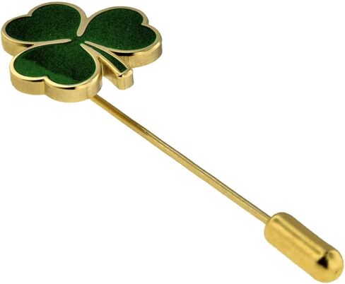 PinMart Gold St. Patrick's Day Shamrock Clover Lapel Stick Pin – 1 Piece in Saudi Arabia