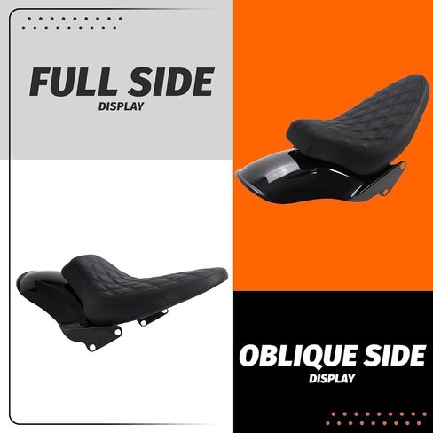 KUAFU Rear Fender & Seat Compatible with 2006-2017 Harley Davidson Softail Street Bob Breakout Fat Boy(200mm Tire Models) Pad Cushion Fender Set - Black in Saudi Arabia