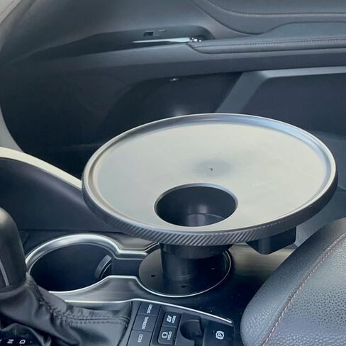 صينية حامل أكواب السيارة، موسع طاولة حامل الأكواب للسيارة - ذراع دوار آمن وقابل للتعديل 360 درجة، طاولة 9.84 بوصة، صينية السيارة مناسبة لحاملي الأكواب بعرض 2.56 بوصة - 3.7 بوصة in Kuwait