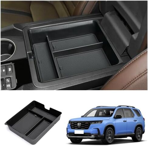 منظم وحدة التحكم المركزية متوافق مع 2023-2025 Honda Pilot، 2024-2026 Honda Passport / Ridgeline مركز وحدة التحكم مسند الذراع صندوق تخزين ملحقات مقسم صينية in Kuwait