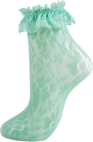 المرأة الدانتيل كشكش الجوارب لطيف مكشكش فستان بتصميم حالم الجوارب مثير شبكة الدانتيل تقليم لوليتا لاسي تكدرت التمهيد جورب للمرأة in Kuwait