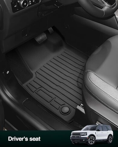 DiffCar® Floor Mats for Ford Bronco Sport 2021-2025 (Only for Sport) Car Mats Full Set Cargo Liner (w/Full Size Spare Tire) 4-Door All Weather NonSlip Auto Heavy Duty Accessories for Ford Bronco Sport in Saudi Arabia