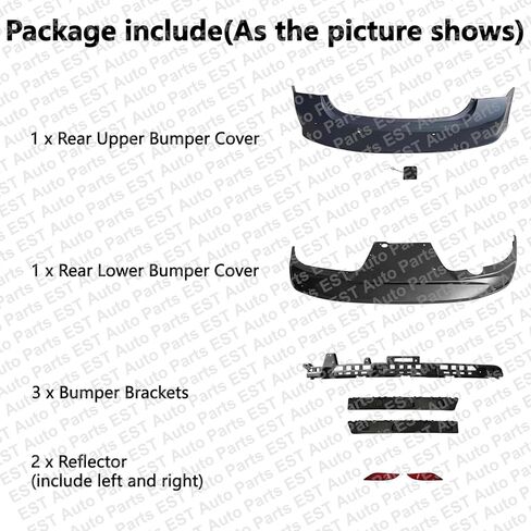 Rear Upper Lower Bumper and Bracket Assembly With Sensor Hole Fits for 2016-2020 Chevrolet Malibu in Saudi Arabia