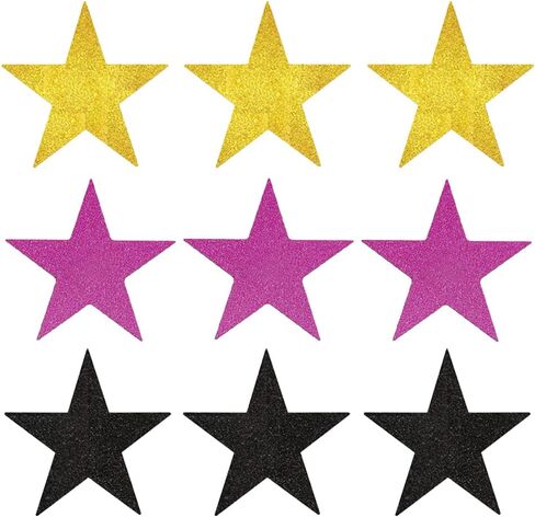 30 Pcs Double Printed Paper Stars Large Glitter Star Cutouts Star Confetti Paper Small Cardboard Stars Bling Star Papers Decor Golden Black Purple in Saudi Arabia