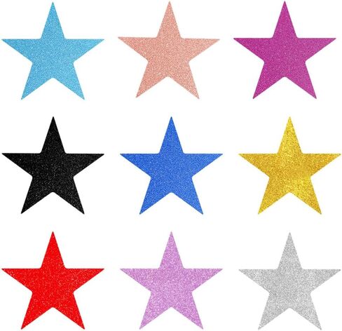 30 Pcs Double Printed Paper Stars Large Glitter Star Cutouts Star Confetti Paper Small Cardboard Stars Bling Star Papers Decor Golden Black Purple in Saudi Arabia