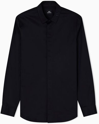 Armani Exchange Men's Satin Woven Small Logo Button Down Shirt in Saudi Arabia