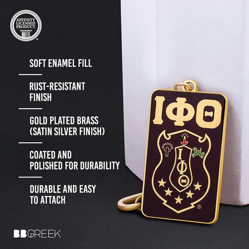 Bad Bananas BBGreek Iota Phi Theta Fraternity Paraphernalia - Officially Licensed - Keychain - Greek Letters and Shield in Saudi Arabia