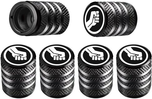 أغطية جذعية لصمامات الإطارات من Dubsandtires، سوداء، 6 قطع/الحزمة بقبضة مرفوعة لمحاربة أغطية الطاقة، مجموعة أغطية صمامات الإطارات من الألومنيوم المؤكسد، مقاومة للتآكل، أغطية جذعية عالمية للسيارات والشاحنات والدراجات النارية وسيارات الدفع الرباعي in Saudi Arabia
