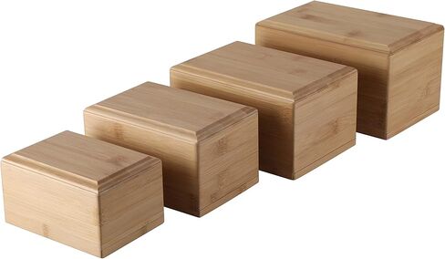 جرة الحيوانات الأليفة المصنوعة من الخيزران من SILICUTE مقاس X-Large لرماد الكلاب، جرة الحيوانات الأليفة الخشبية من الخيزران للجنازات والنصب التذكارية، صندوق ذاكرة تذكاري من الخشب القوي in Kuwait