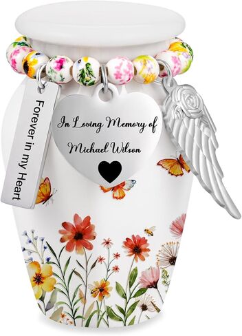Small Keepsake Urns for Ashes, Set of 4 - Wildflower Ceramic Memorial Urns with Gift Box for Cremation Jewelry, Tokens & Ashes in Saudi Arabia