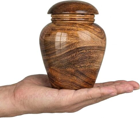 جرار خشبية صغيرة للرماد البشري - جرة حرق جثث بنمط عاصفة رعدية خضراء بوزن 20 رطل، حاوية دفن تذكارية مزخرفة للرماد للبالغين من الذكور أو الإناث in Kuwait