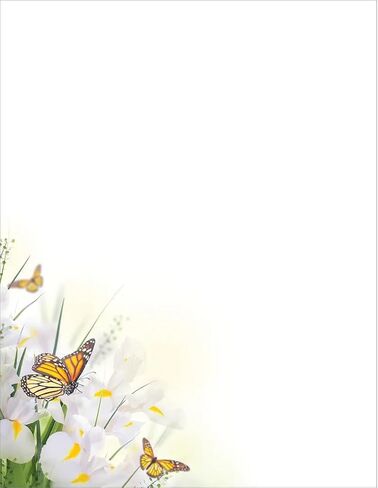 Great Papers! Stationery Letterhead, Spring Blossom Butterfly, 8.5"x11", Printer Friendly, 50 Sheets (2025004) in Saudi Arabia