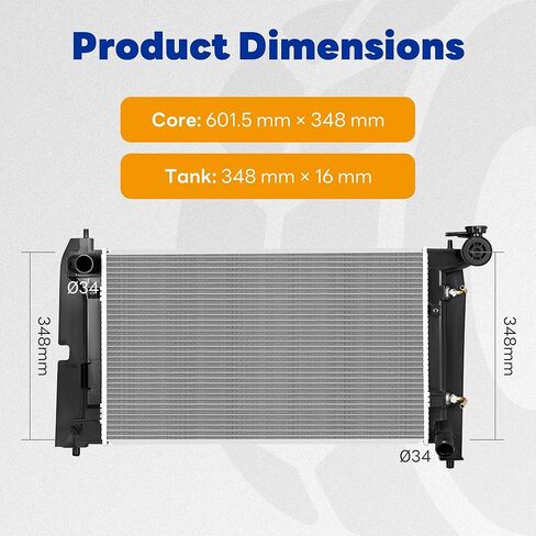 Radiator Compatible with 2003 2004 2005 2006 2007 2008 Toyota Corolla Matrix, Fit for 03-08 Pontiac Vibe 1.8L L4 in Saudi Arabia